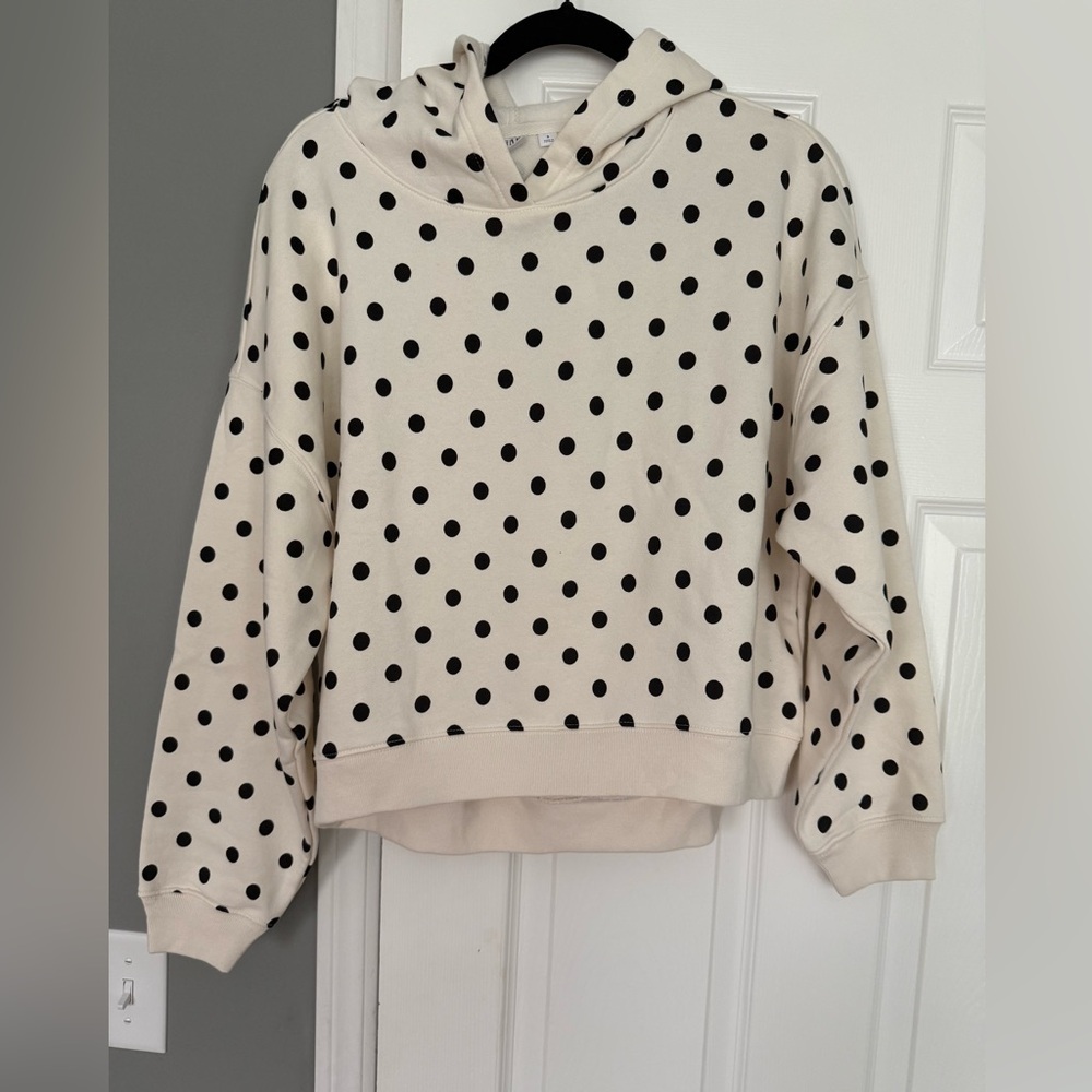 Gap Polka Dot cropped Hoodie - Cream and Black - Picture 4 of 5